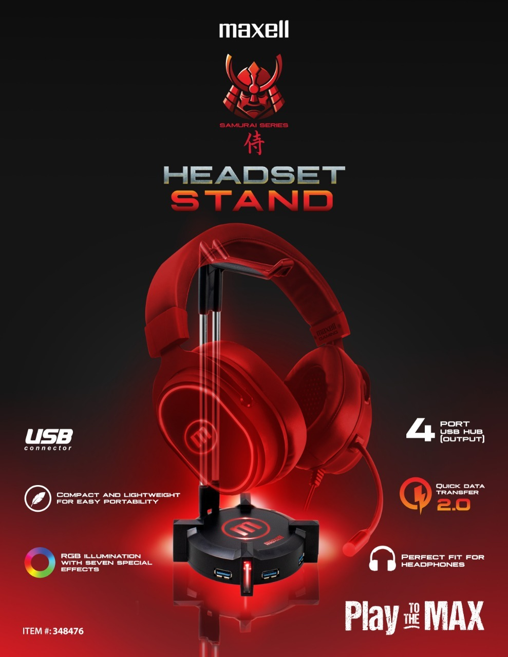 Soporte De Audifonos Con Hub Usb