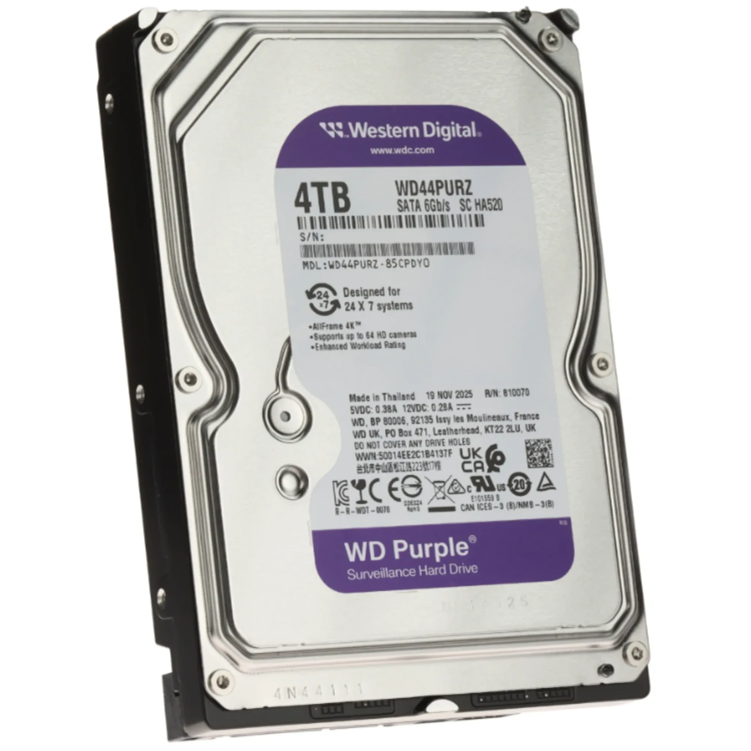 Disco Duro Wd Purpura 4tb 3.5"