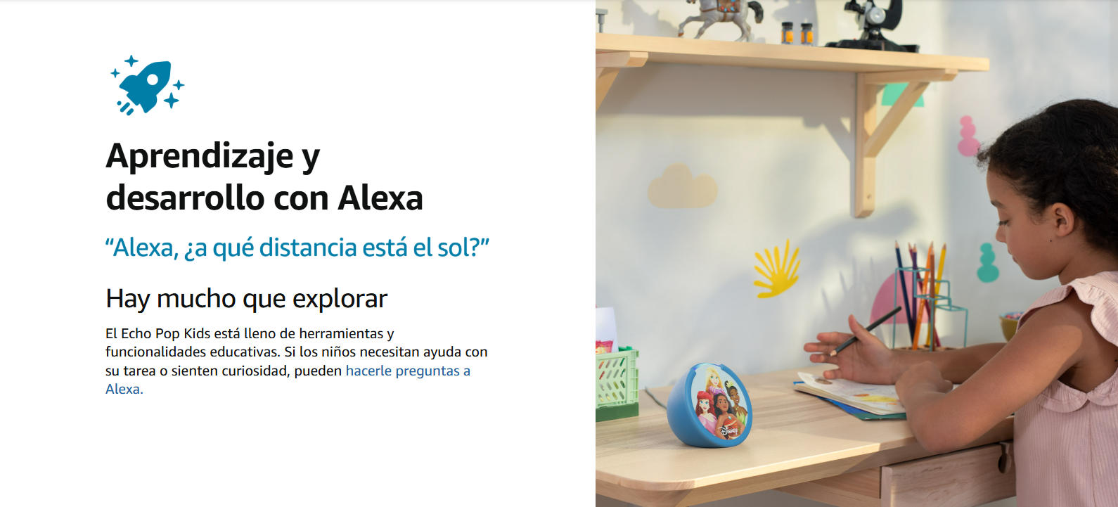 Amazon Echo Pop Kids Princesa Disney