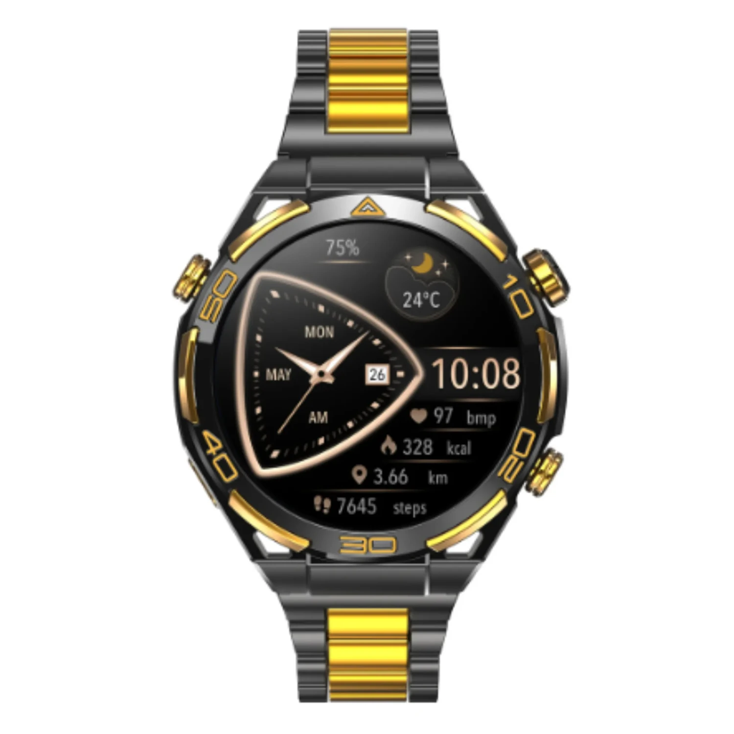 Smartwatch Elegante Metalico Negro