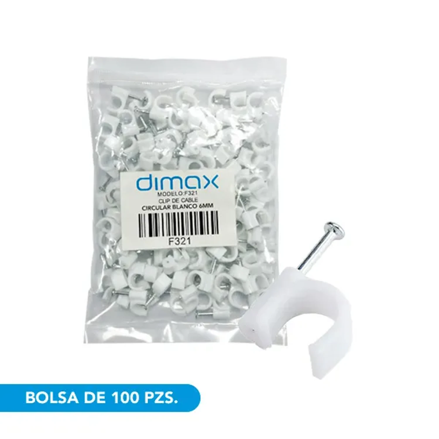 Clips Blancos Para Sujecion De Cables