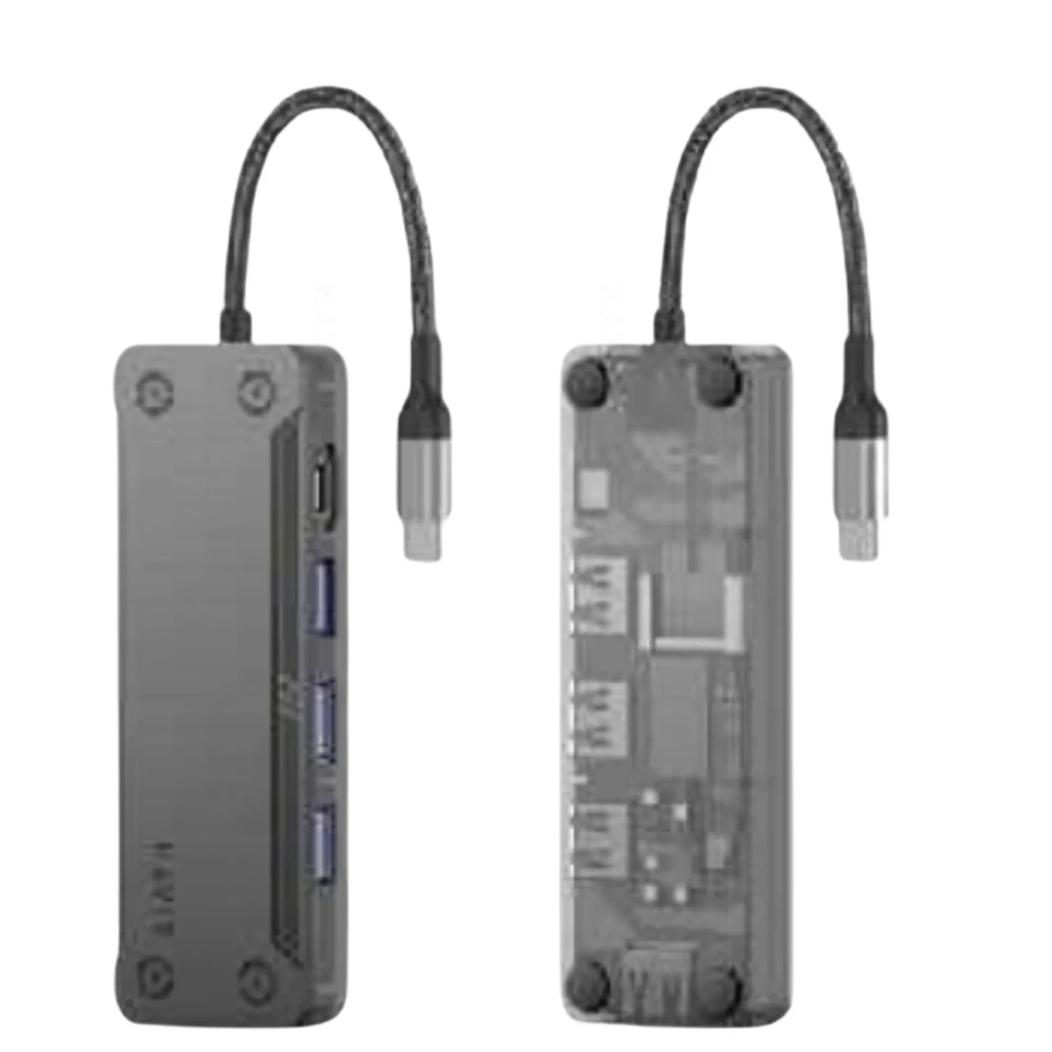 Hub Usb-c Case Aluminio+abs Transparente