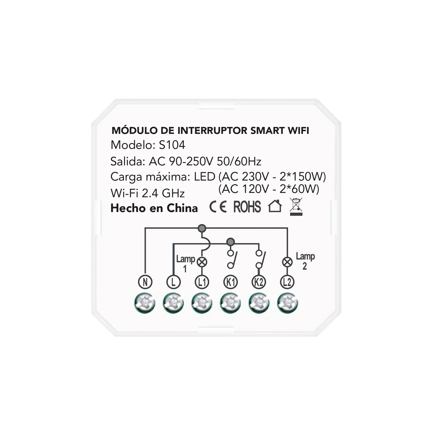 Mini Relé Smart Wifi 2 Gang