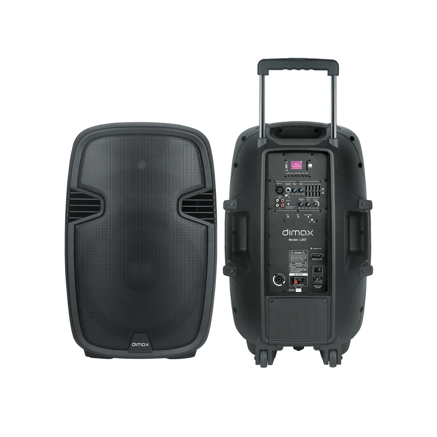 Parlante Altavoz 15"+ 2 Micrófonos Uhf
