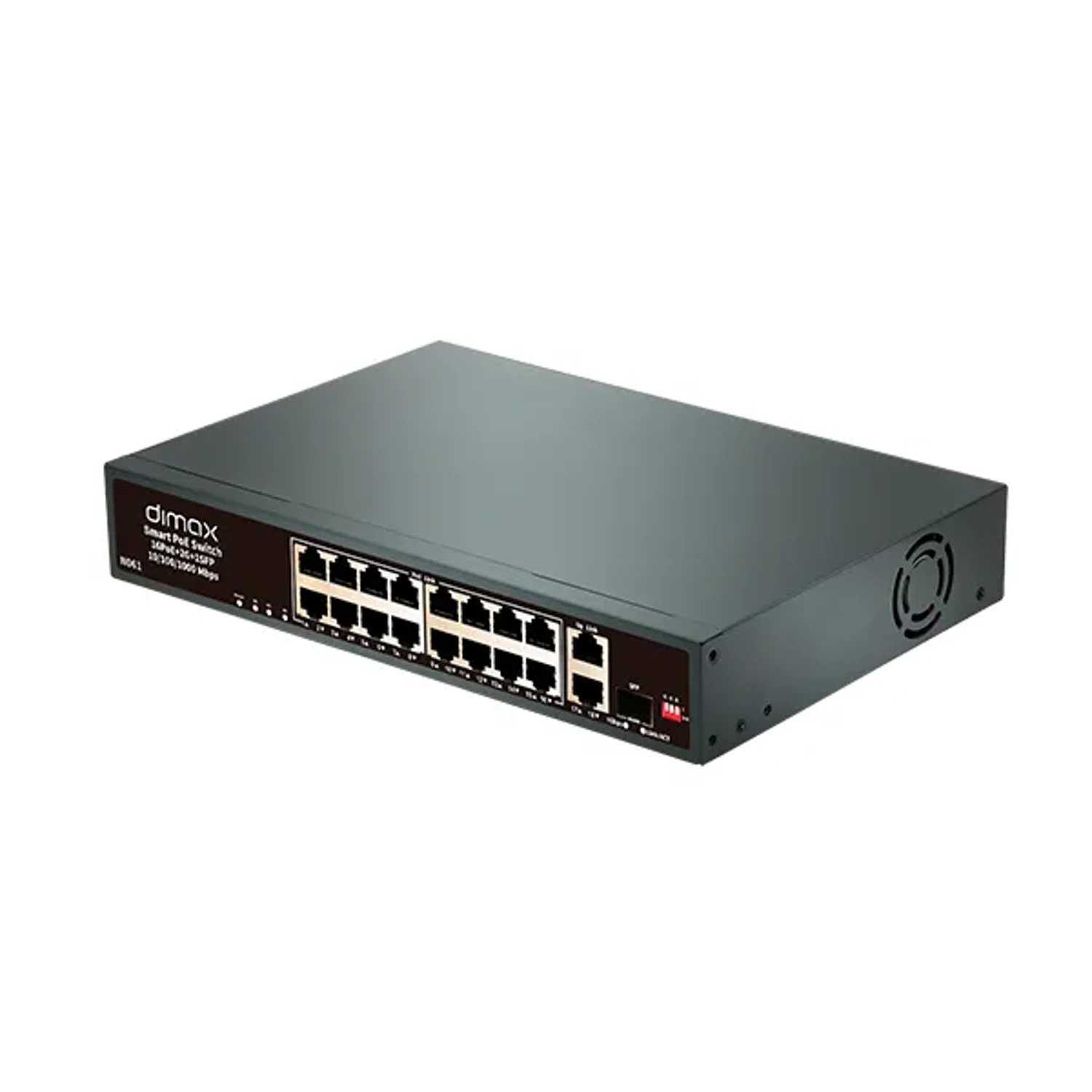 Switch De 16 Puertos Poe+2 Up Link+1sfp