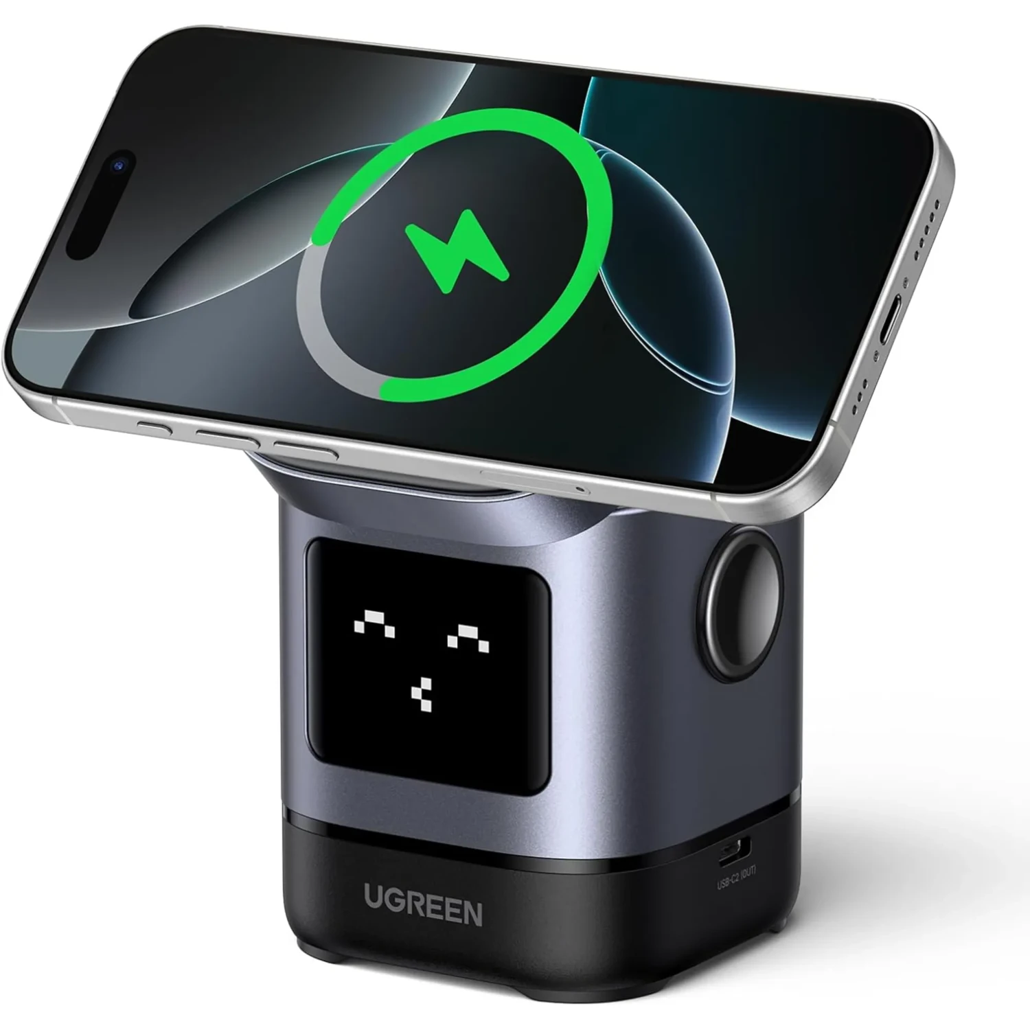 Cargador Robot Ugreen Uno Qi2 2en1 15w