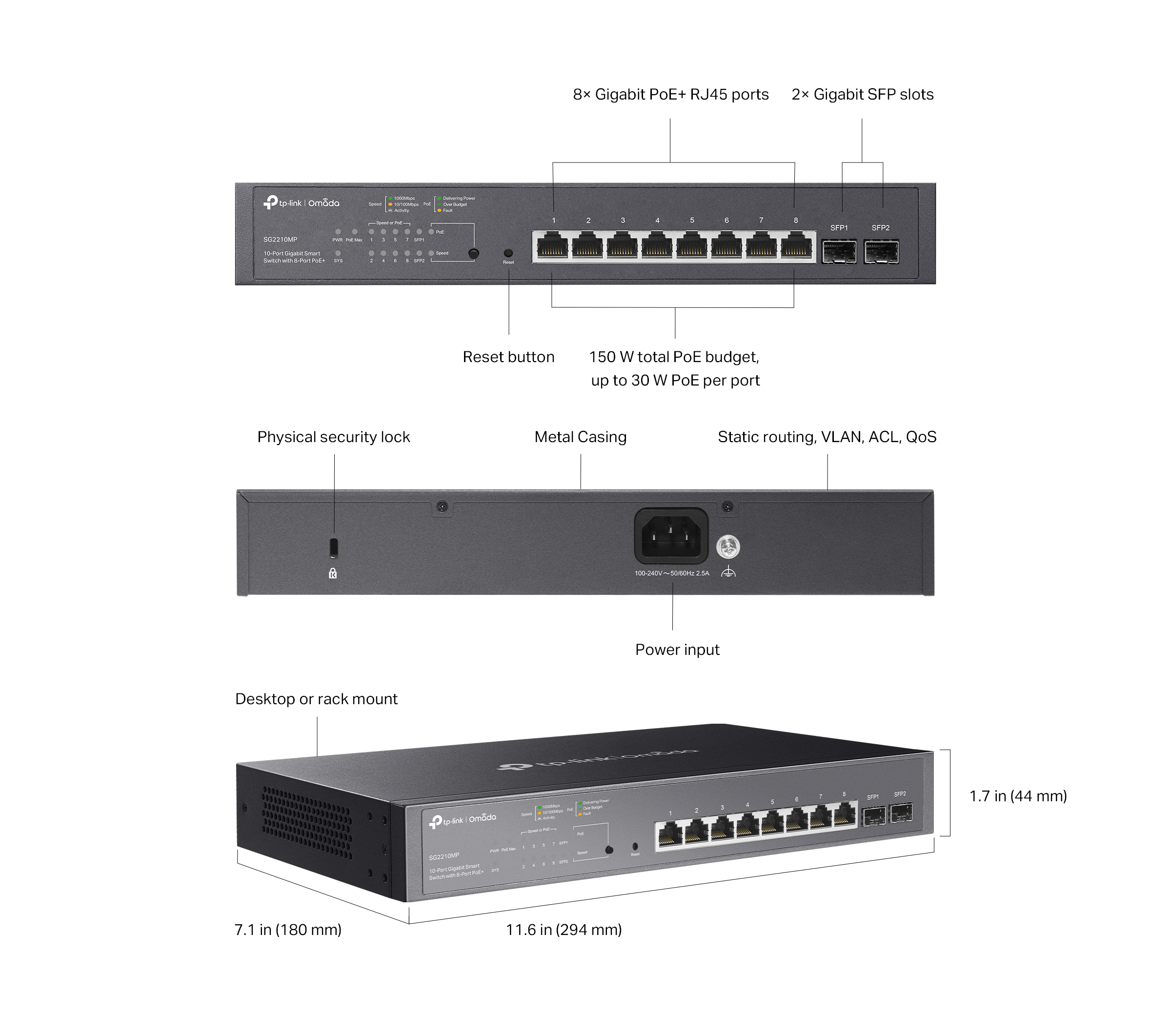 Switch Poe+ Jetstream 10 Puertos